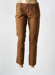 Pantalon 7/8 talie cu cleme mărime normală maro SCHOOL RAG femeie