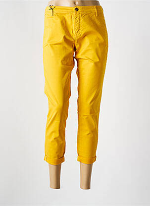 Pantalon 7/8 talie cu cleme mărime normală galben TEDDY SMITH femeie