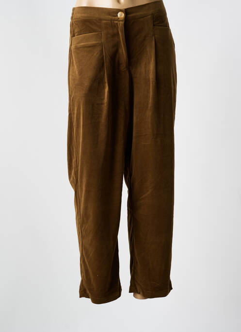 Pantalon drept elasticitate talie înaltă verde MOLLY BRACKEN femme