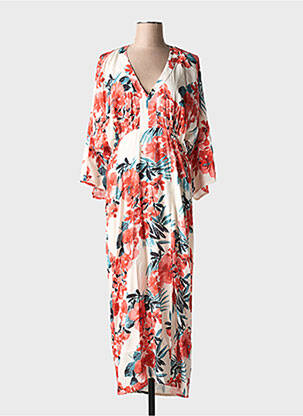 Rochie lungă imprimeu floral mâneci 3/4 roșu LEE COOPER femeie