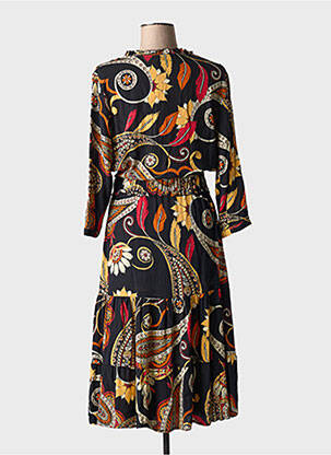 Rochie midi imprimeu fantezie mâneci lungi negru LEE COOPER femeie