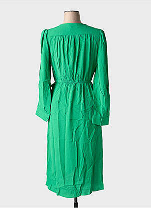 Rochie midi țesătură crep mâneci lungi verde ORFEO femeie