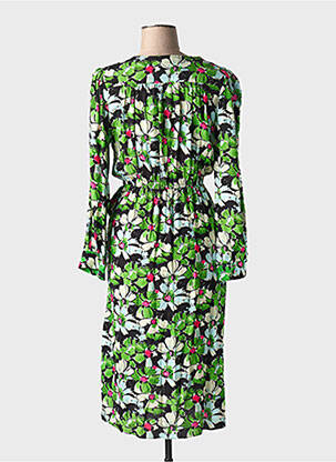 Rochie midi imprimeu fantezie mâneci lungi verde ORFEO femeie