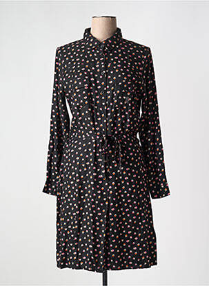 Rochie midi imprimeu fantezie mâneci lungi negru DIPLODOCUS femeie