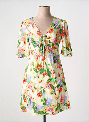 Rochie scurtă mâneci scurte mâneci scurte galben ORFEO femeie