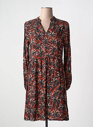 Rochie midi imprimeu fantezie mâneci lungi negru DIPLODOCUS femeie