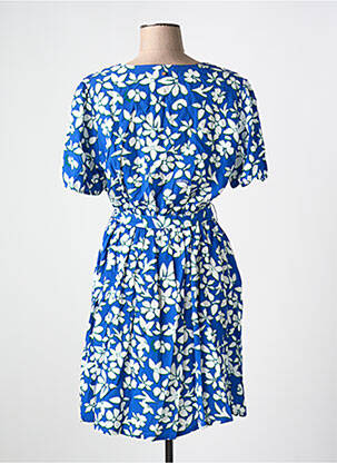 Rochie midi imprimeu fantezie mâneci scurte albastru TEDDY SMITH femeie