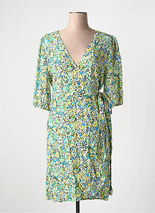 Rochie midi imprimeu floral mâneci scurte verde FREEMAN T.PORTER femeie