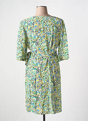 Rochie midi imprimeu floral mâneci scurte verde FREEMAN T.PORTER femeie