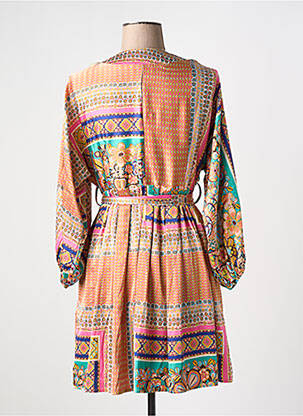 Rochie midi imprimeu fantezie mâneci lungi portocalie MOLLY BRACKEN femeie