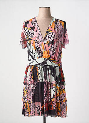 Rochie scurtă mâneci scurte mâneci scurte roz DESIGUAL femeie