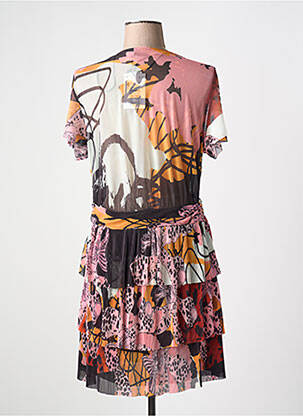 Rochie scurtă mâneci scurte mâneci scurte roz DESIGUAL femeie