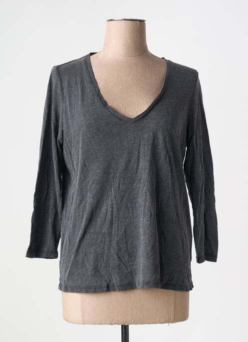 Tricou mâneci 3/4 mâneci 3/4 gri SCHOOL RAG femme