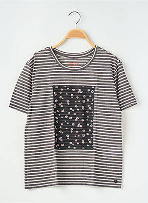 Tricou croială dreaptă mâneci scurte negru TEDDY SMITH fată