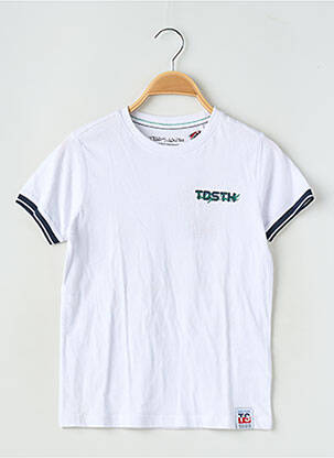 Tricou croială dreaptă mâneci scurte alb TEDDY SMITH băiat