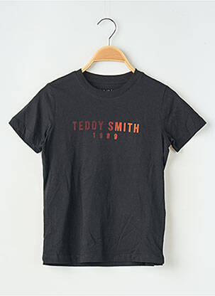Tricou croială dreaptă mâneci scurte negru TEDDY SMITH fată