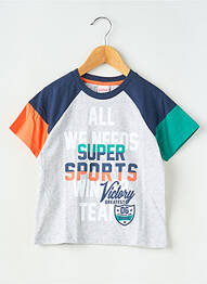Tricou croială dreaptă mâneci scurte gri BOBOLI garcon
