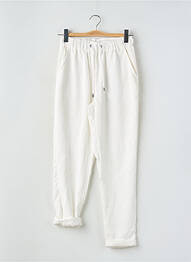 Pantalon drept talie elastică alb TEDDY SMITH femme