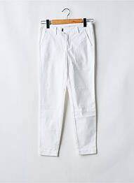Pantalon slim țesătură poplin mărime normală alb LPB femme