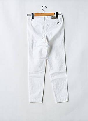 Pantalon slim țesătură poplin mărime normală alb LPB femeie
