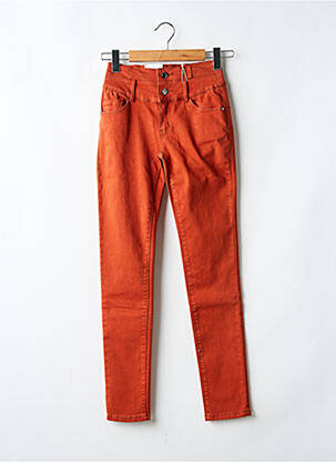 Pantalon slim buzunare portocalie C'EST BEAU LA VIE femeie