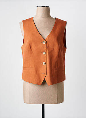 Vestă fără mâneci maro C'EST BEAU LA VIE femeie