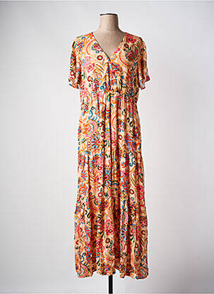 Rochie lungă portocaliu C'EST BEAU LA VIE femeie