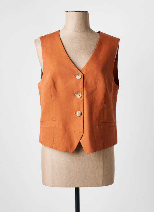 Vestă fără mâneci maro C'EST BEAU LA VIE femeie