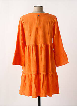 Rochie scurtă mâneci 3/4 mâneci 3/4 portocalie DEELUXE femeie