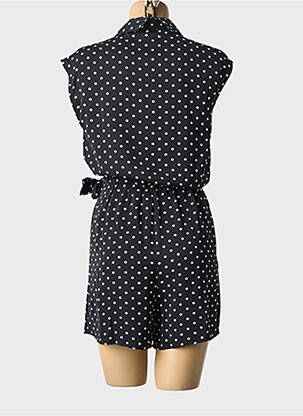 Salopetă scurtă țesătură poplin mâneci scurte negru MOLLY BRACKEN femeie