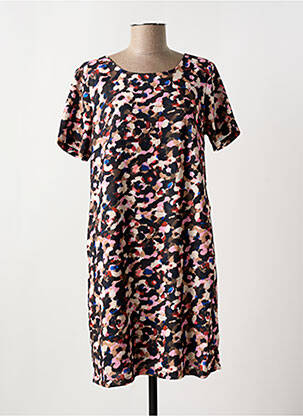 Rochie midi imprimeu fantezie mâneci scurte negru MOLLY BRACKEN femeie