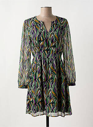 Rochie scurtă mâneci lungi mâneci lungi verde ANGE femeie
