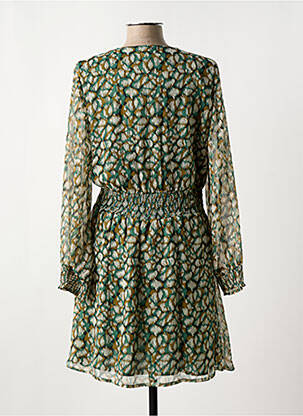 Rochie midi imprimeu fantezie mâneci lungi verde ANGE femeie