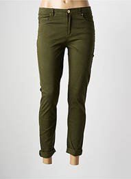 Pantalon slim țesătură poplin mărime normală verde BEST MOUNTAIN femme