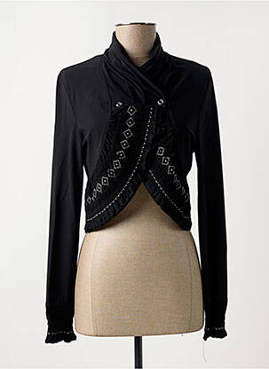 Bolero efect material satinat negru HIGH femeie