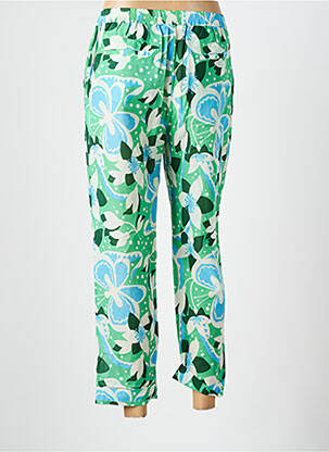 Pantalon 7/8 țesătură poplin verde BELLA JONES femeie