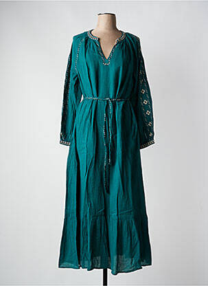 Rochie lungă mâneci lungi mâneci lungi verde HARTFORD femeie