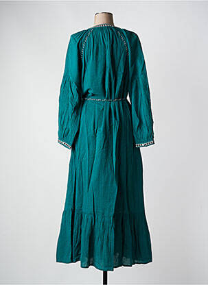 Rochie lungă mâneci lungi mâneci lungi verde HARTFORD femeie