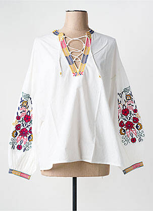 Bluză țesătură poplin mâneci lungi alb HARTFORD femeie