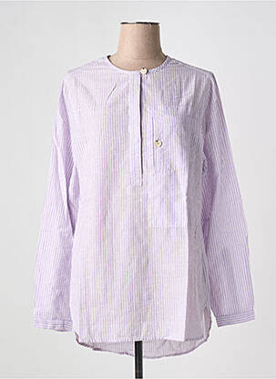 Bluză țesătură poplin mâneci lungi violet LAURENCE BRAS femeie