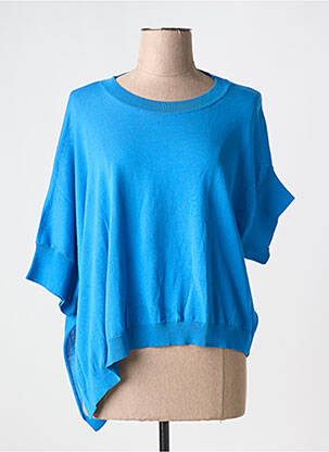 Tricou guler rotund mâneci scurte albastru FLOOR femeie