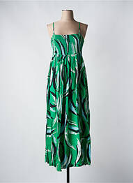 Rochie lungă mâneci cu bretele ajustabile bretele subțiri verde ESSENTIEL ANTWERP femeie