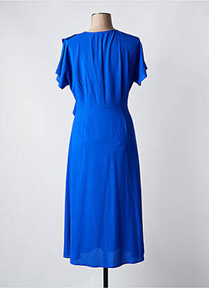 Rochie midi țesătură crep mâneci scurte albastru ESSENTIEL ANTWERP femeie