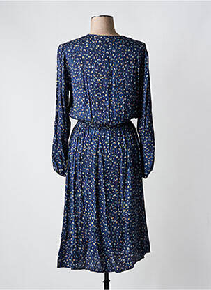 Rochie midi imprimeu fantezie mâneci lungi albastru BELLEROSE femeie