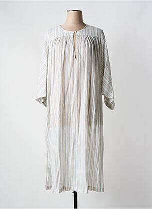 Rochie midi croială fluidă mâneci 3/4 bej MY SUNDAY MORNING femeie