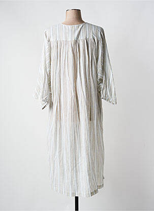 Rochie midi croială fluidă mâneci 3/4 bej MY SUNDAY MORNING femeie