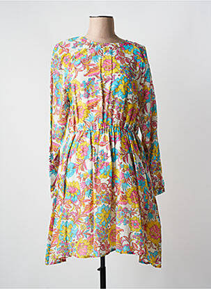 Rochie midi imprimeu floral mâneci lungi galben ESSENTIEL ANTWERP femeie