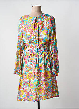 Rochie midi imprimeu floral mâneci lungi galben ESSENTIEL ANTWERP femeie
