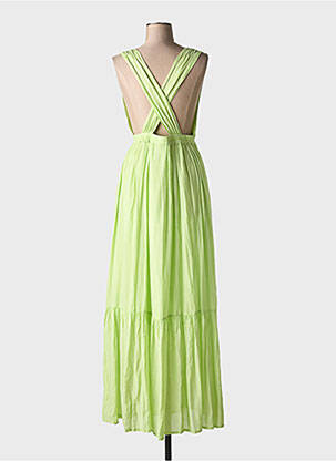 Rochie lungă croială cambrată bretele subțiri verde SCOTCH & SODA femeie