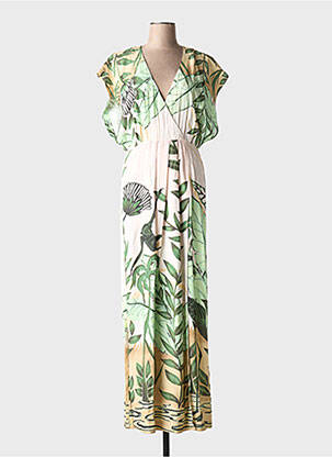 Rochie lungă mâneci scurte mâneci scurte verde SCOTCH & SODA femeie